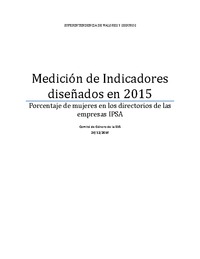 Medición de Indicadores Género 2015, IPSA.