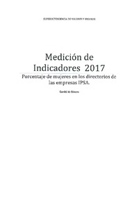 Medición de Indicadores Género 2017. IPSA.