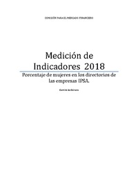 Medición de Indicadores Género 2018. IPSA.