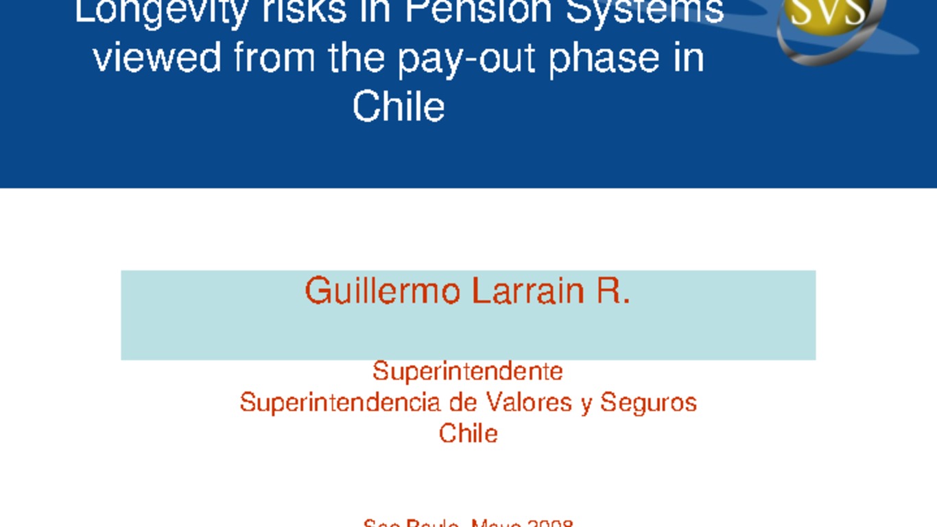 Riesgo de longevidad en el Sistema de Pensiones desde el punto de vista de la fase de desacumulación en Chile