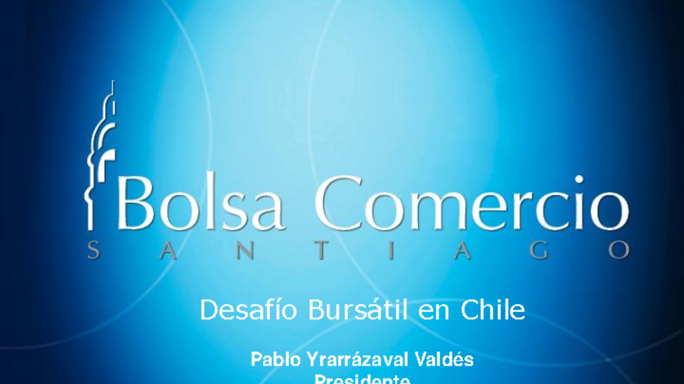 Seminario: Conferencia Internacional Desarrollo del Mercado Bursátil en Chile, Presentación de Pablo Yrarrázaval. "Desafío Bursátil en Chile", 27 de junio de 2008
