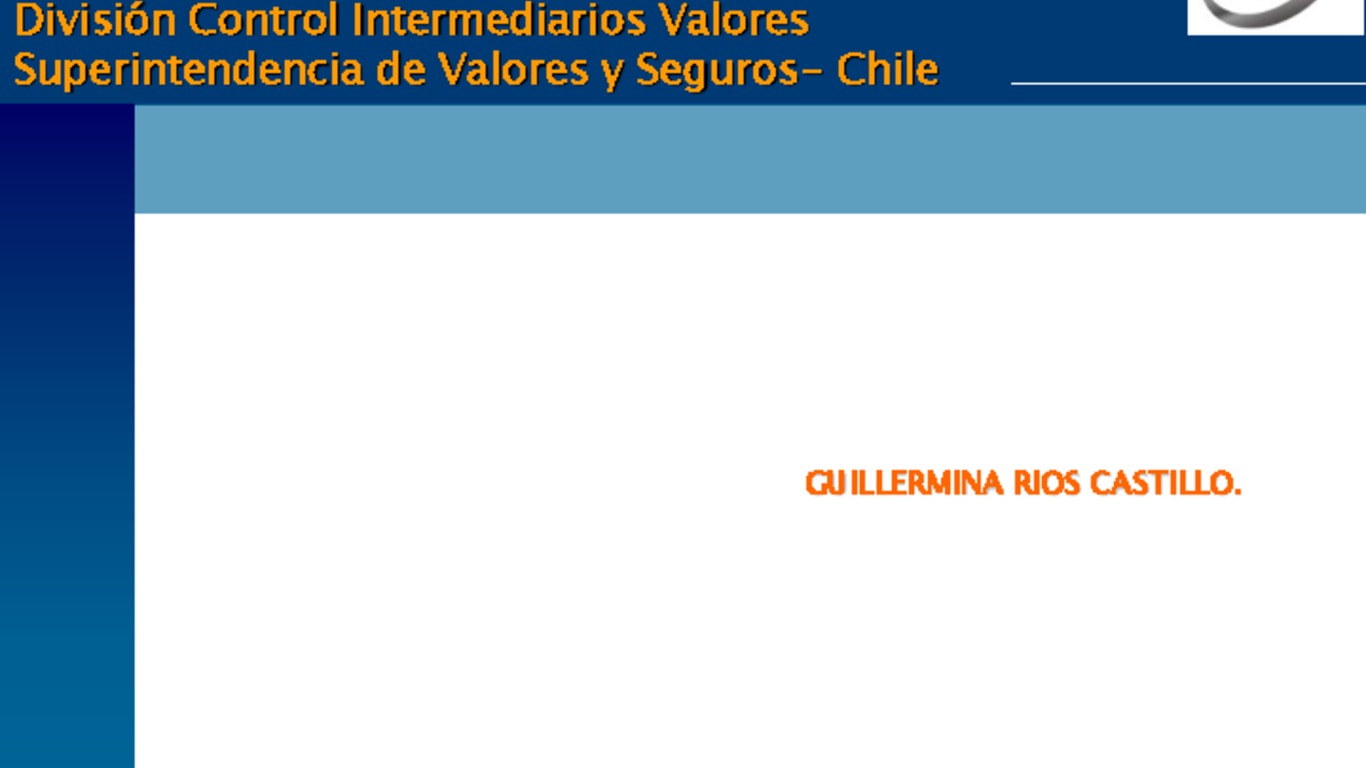 Presentación "Supervisión basada en riesgos". Guillermina Ríos, Superintendencia de Valores y Seguros.
