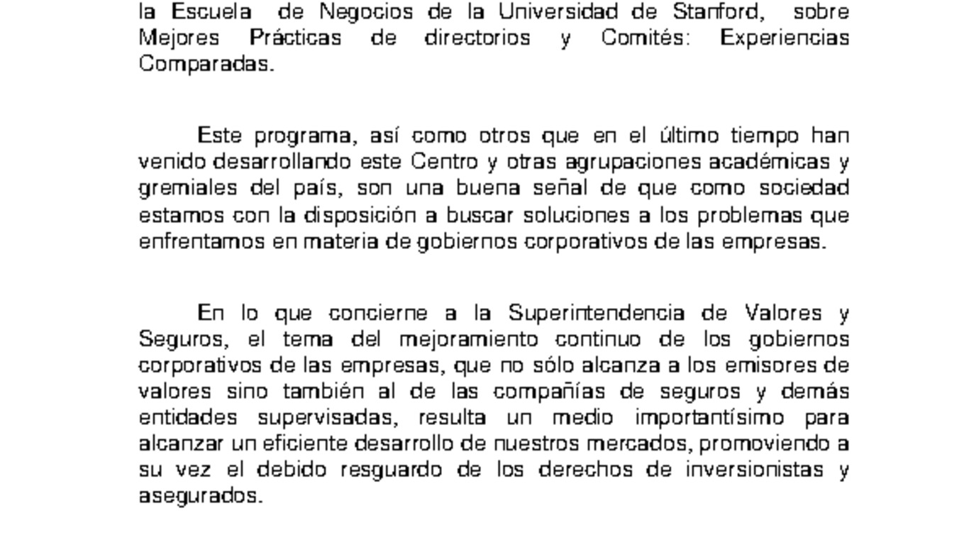 Discurso Dado por Hérnan López, Superintendencia de Valores y Seguros. "Seminario Directors College Chile". Septiembre 2011.