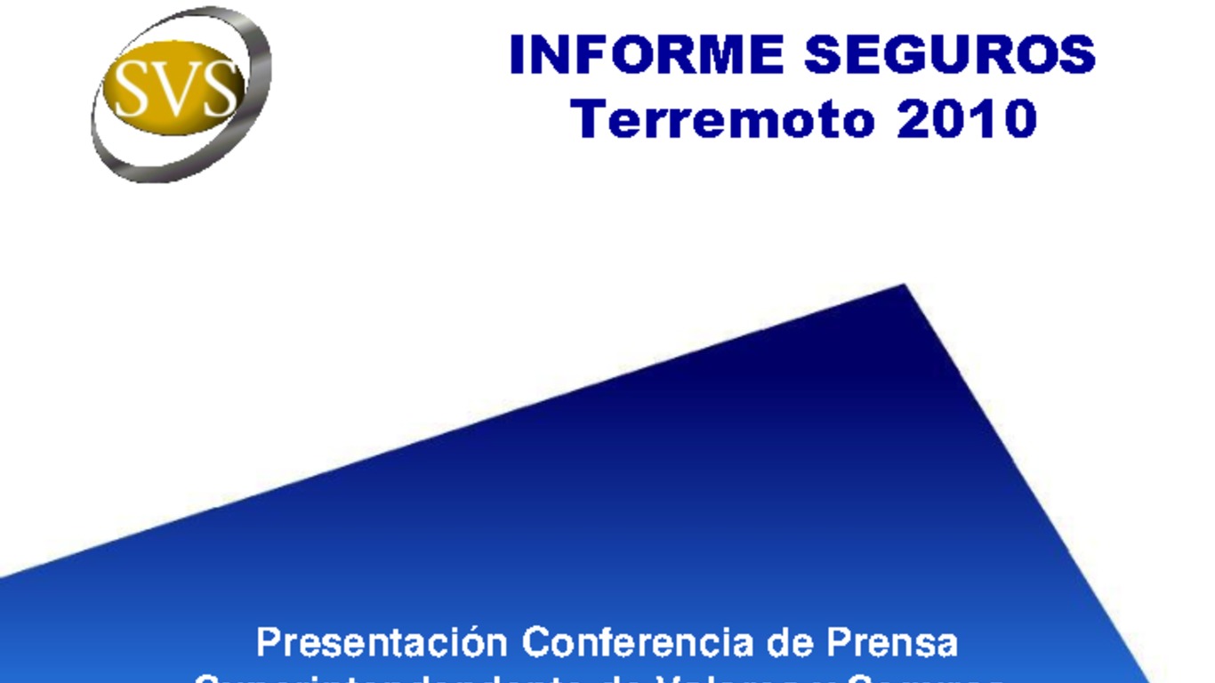 Presentación Conferencia de prensa "Informe sobre Terremoto 2010" Superintendente Fernando Coloma. 15 de abril 2010