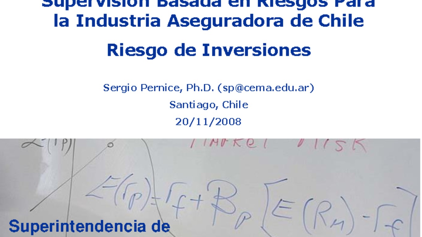 Presentación "Riesgo de Inversiones". Sergio Pernice.