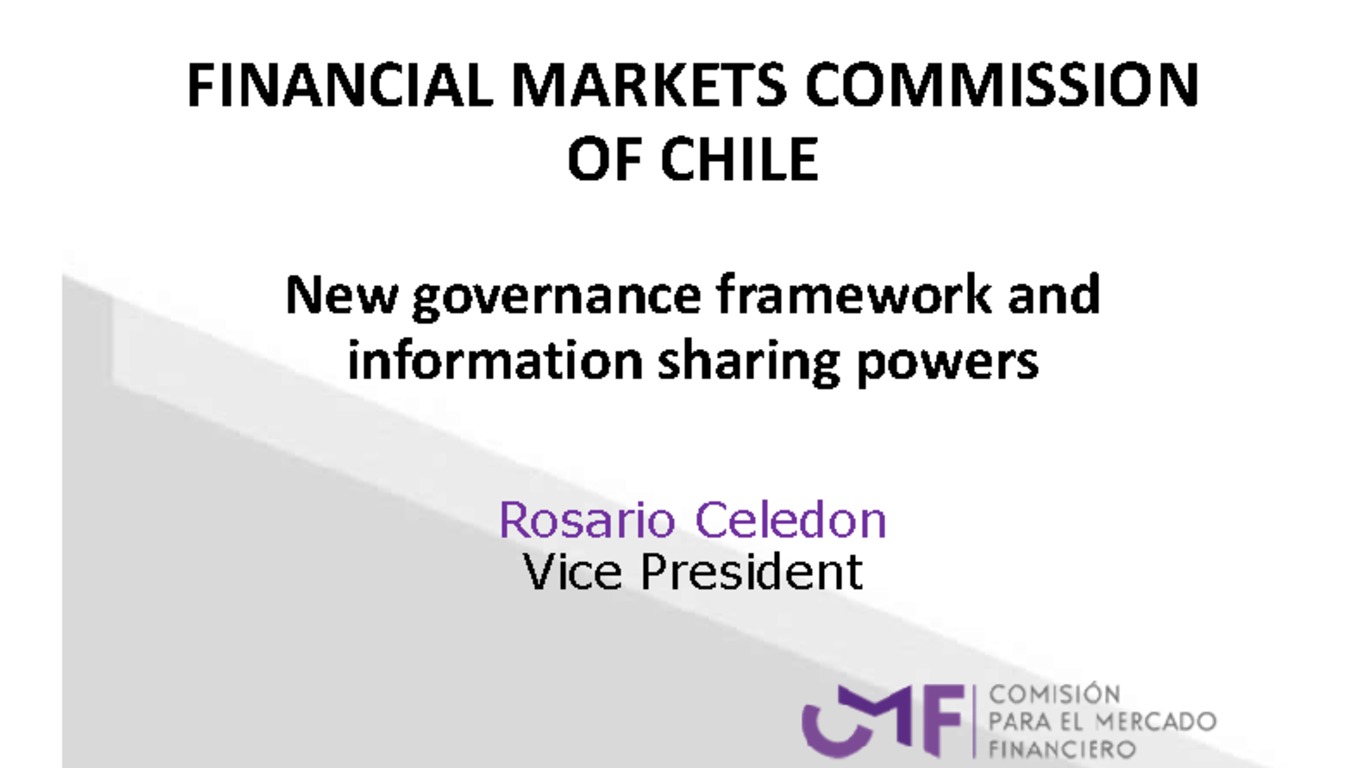 Presentación "Gobierno Corporativo de CMF y nuevas atribuciones para colaboración con reguladores extranjeros" - Rosario Celedón