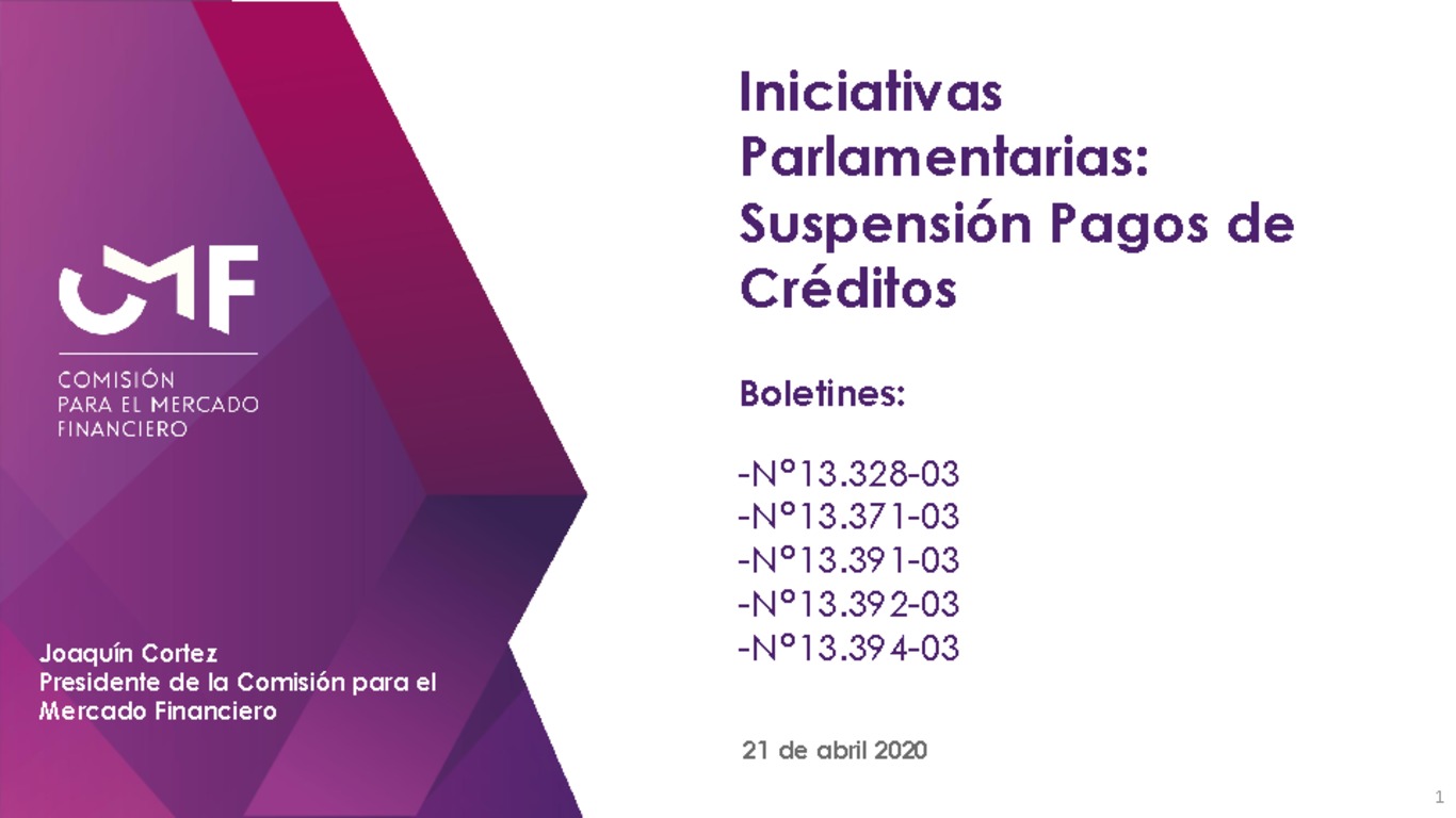 Presentación "Iniciativas Parlamentarias: Suspensión Pagos de Créditos" - Joaquín Cortez