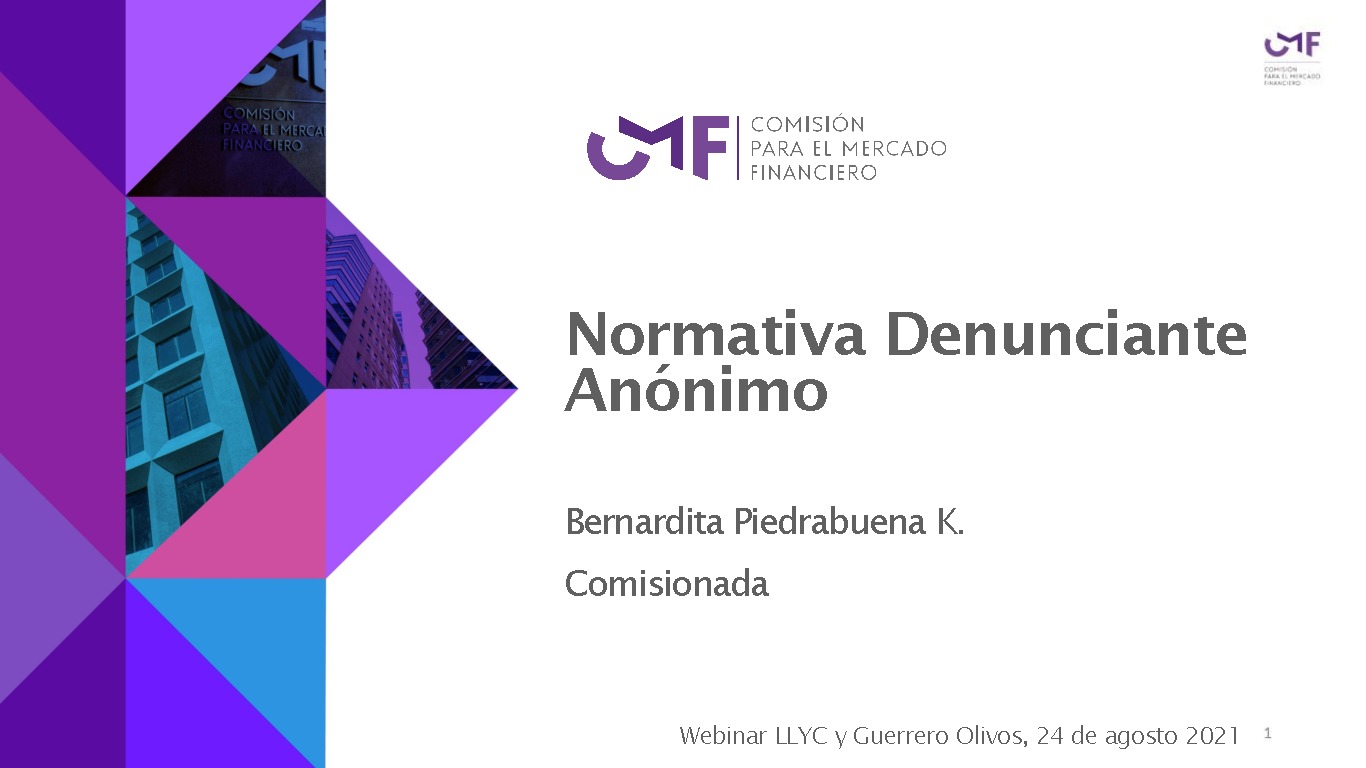Normativa Denunciante Anónimo - Bernardita Piedrabuena K., Comisionada
