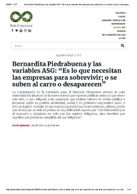 Bernardita Piedrabuena y las variables ASG: “Es lo que necesitan las empresas para sobrevivir; o se suben al carro o desaparecen”