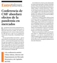 Conferencia de CMF abordará efectos de la pandemia en mercados - El Mercurio