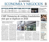 CMF: Denuncias de créditos fraudulentos se duplican en 2021 (17/11/2021 - El Mercurio)