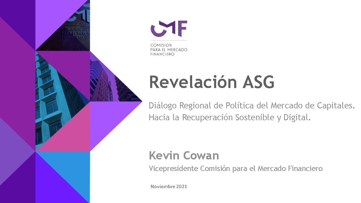 Revelación ASG. Diálogo Regional de Política del Mercado de Capitales. Hacia la Recuperación Sostenible y Digital.