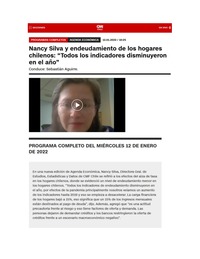 Nancy Silva y endeudamiento de los hogares chilenos: “Todos los indicadores disminuyeron en el año”