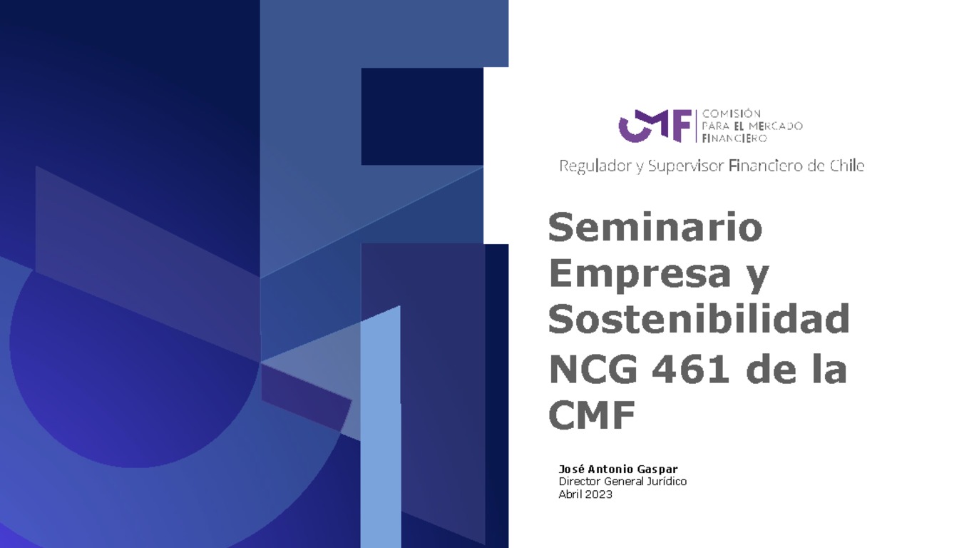 Presentación seminario "Empresa y Sostenibilidad: NCG 461 de la CMF"