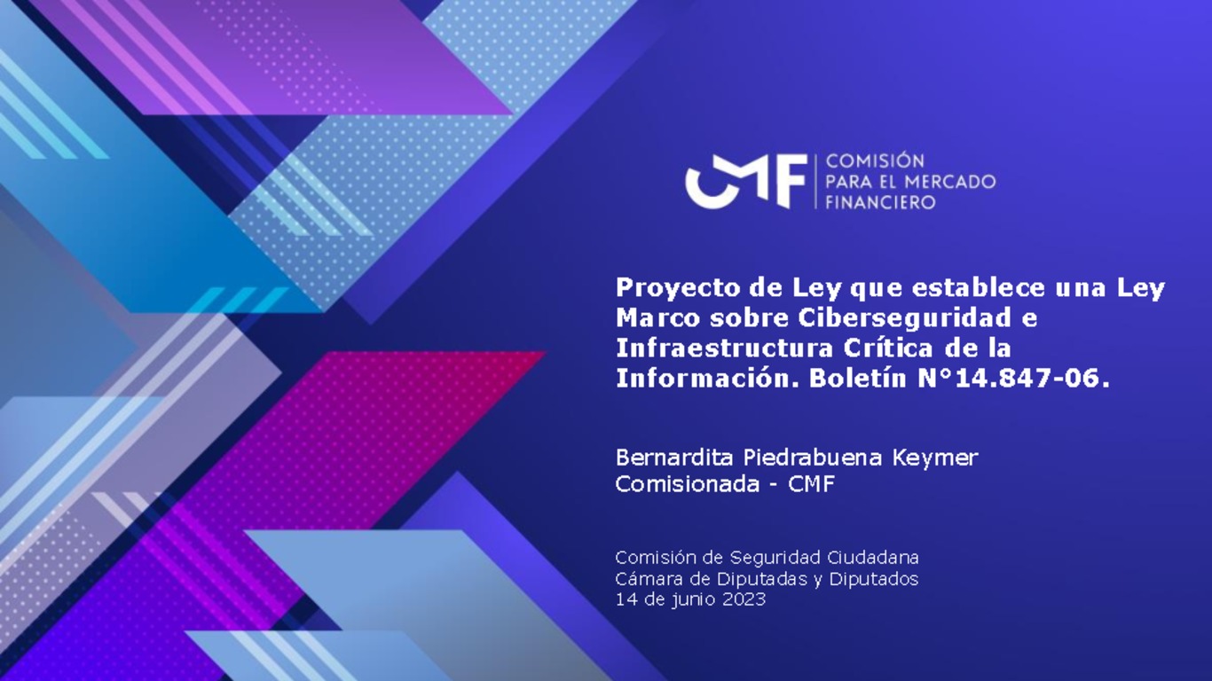 Presentación: Comisionada Bernardita Piedrabuena expone sobre proyecto Ley Marco sobre Ciberseguridad e Infraestructura crítica de la Información ante la Comisión de Seguridad Ciudadana de la Cámara