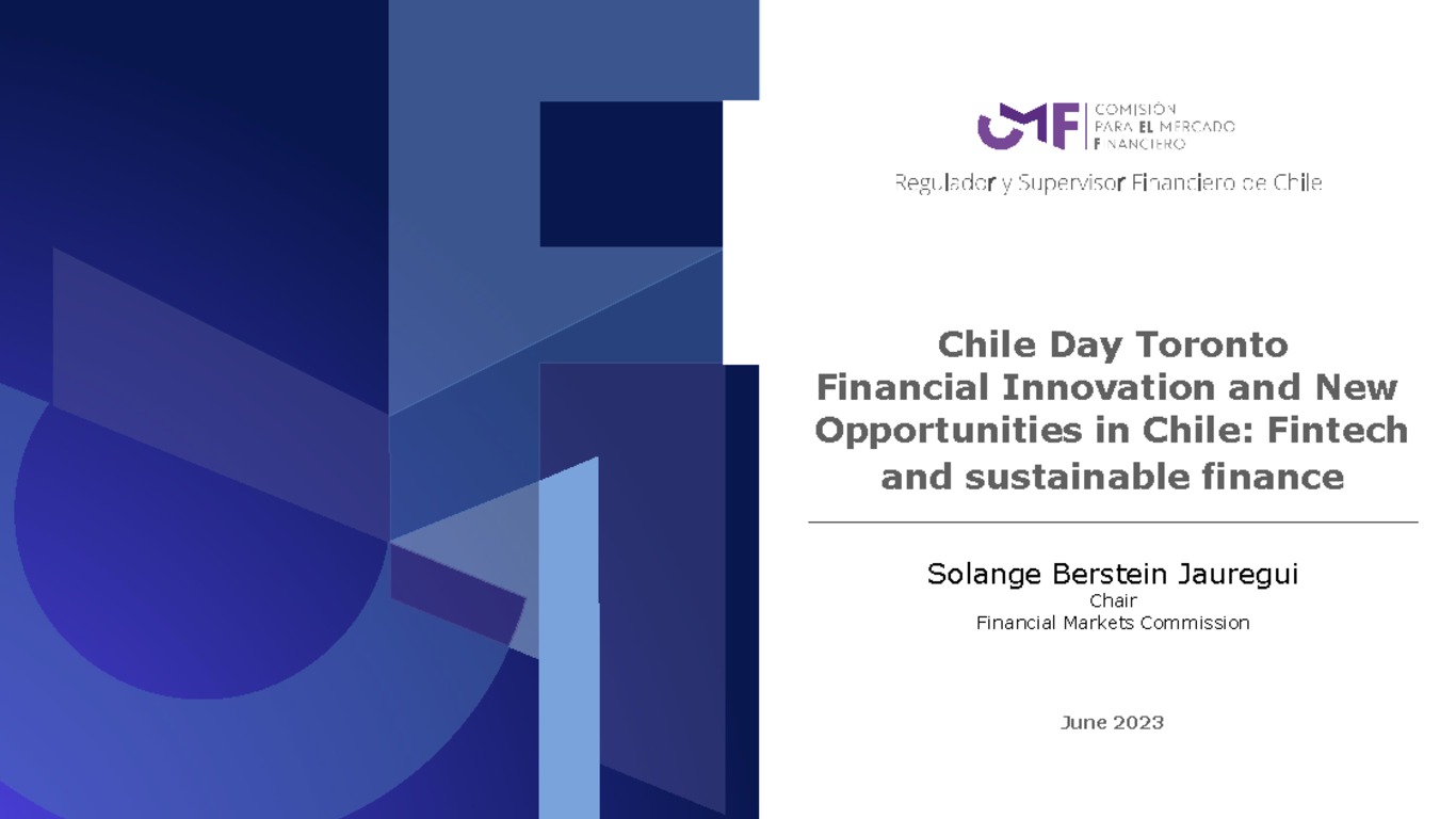 Presentación de la Presidenta Solange Berstein en el marco de Chile Day Toronto