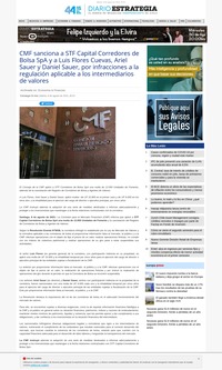 CMF sanciona a STF Capital Corredores de Bolsa SpA y a Luis Flores Cuevas, Ariel Sauer y Daniel Sauer, por infracciones a la regulación aplicable a los intermediarios de valores