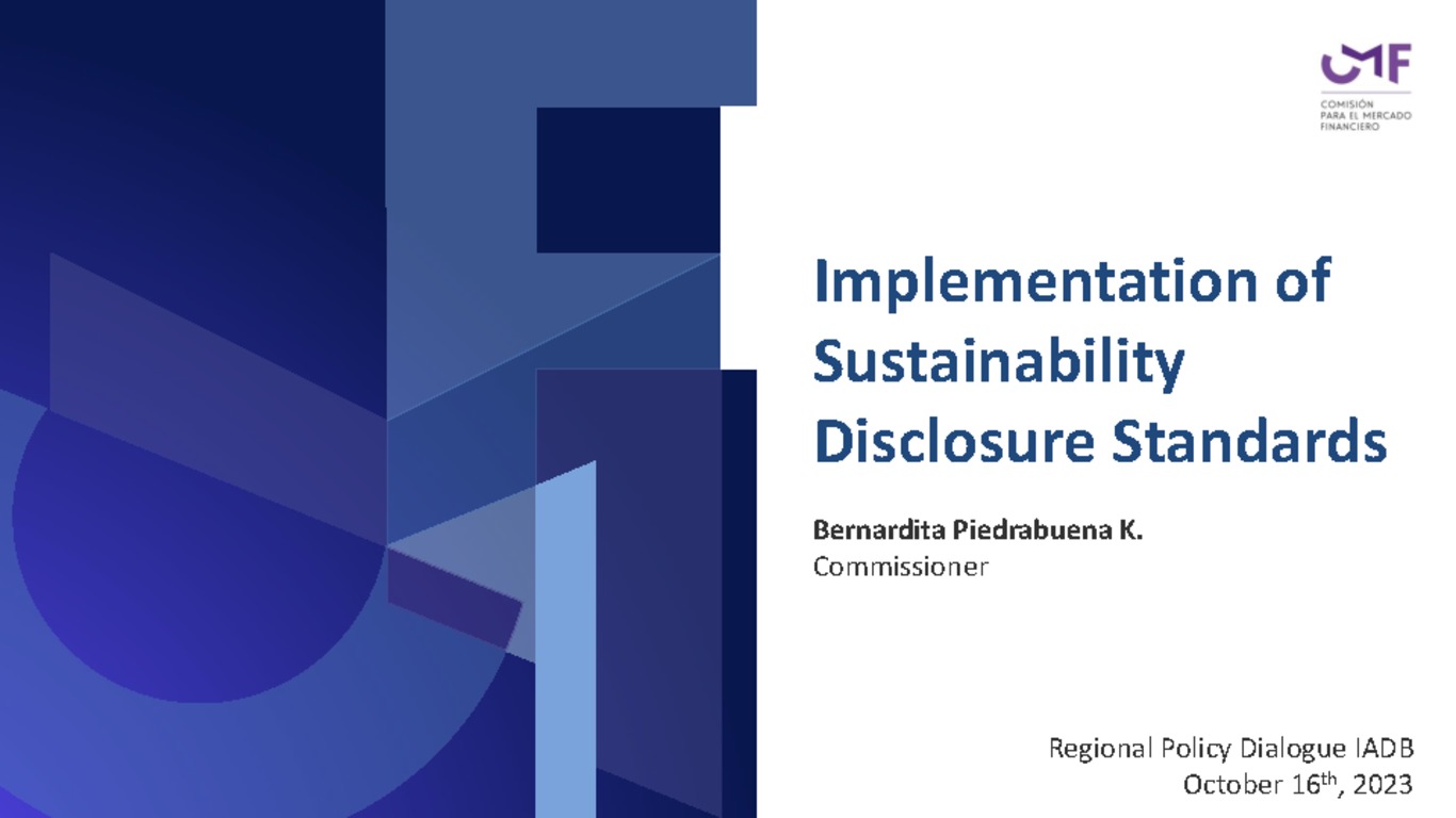 Presentación Implementation of Sustainability Disclosure Standards