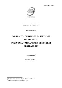 Documentos de Trabajo: Conflictos de Interés en Servicios Financieros. Vicente Lazen - Cristián Eguiluz