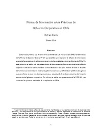 Documento de Trabajo: Norma de Información sobre Prácticas de Gobierno Corporativo en Chile. Rodrigo García.
