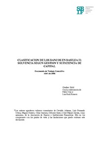 Clasificación de los Bancos en Basilea II: Solvencia Según Gestión y Suficiencia de Capital
