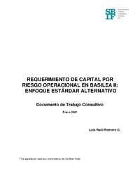 Requerimiento de Capital por riesgo Operacional: Enfoque estándar alternativo