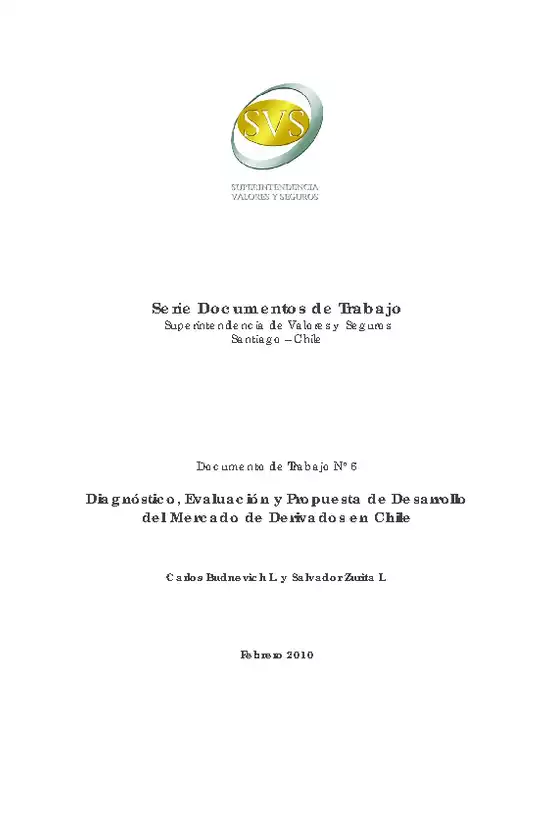 Documento N° 6 - Diagnóstico, Evaluación y Propuesta de Desarrollo del Mercado de Deirvados en Chile. Carlos Budnevich L. y Salvador Zurita L.