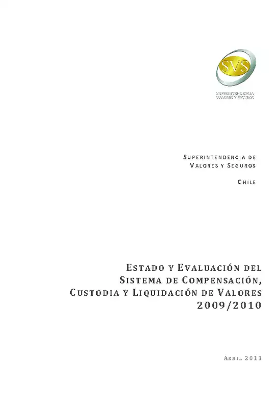 Evaluación del Sistema de Compensación y Liquidación de Valores 2009-2010