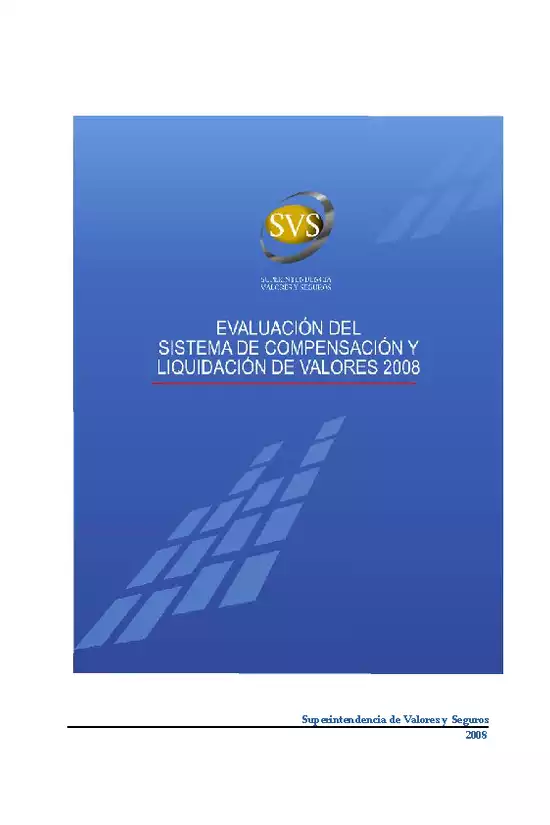 Evaluación del Sistema de Compensación y Liquidación de Valores 2008