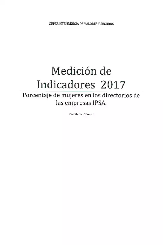 Medición de Indicadores Género 2017. IPSA.