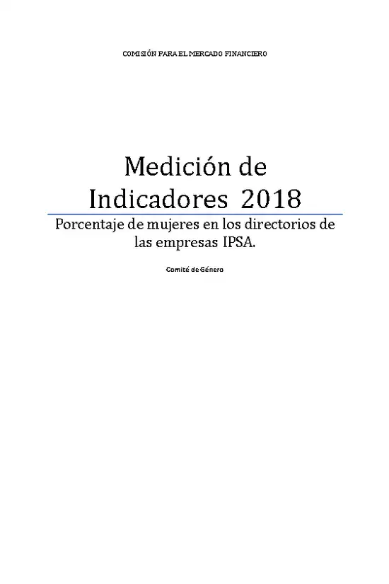 Medición de Indicadores Género 2018. IPSA.