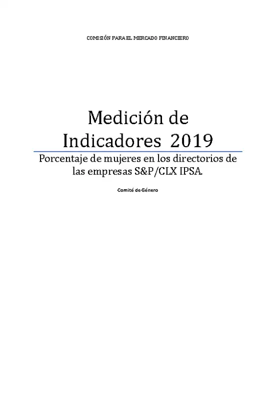Medición de Indicadores Género 2019. IPSA.