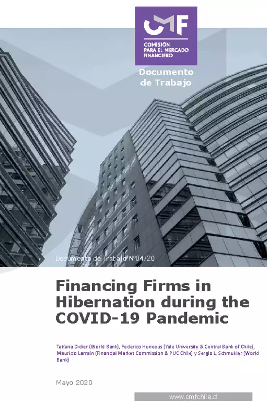 Documento de trabajo:“Financing Firms in Hibernation during the COVID-19 Pandemic” Mayo 2020