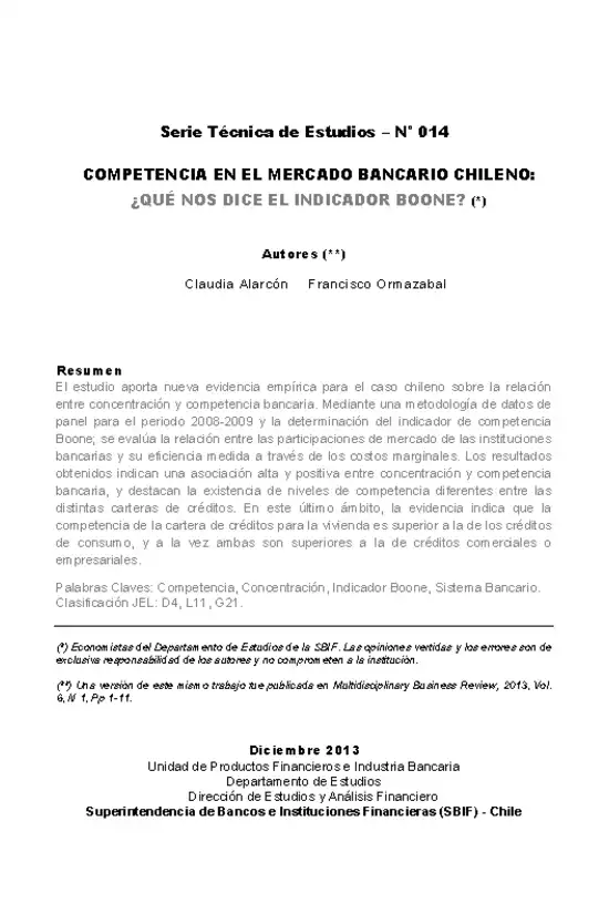 Competencia en el Mercado Bancario Chileno: ¿Qué nos dice el indicador Boone?