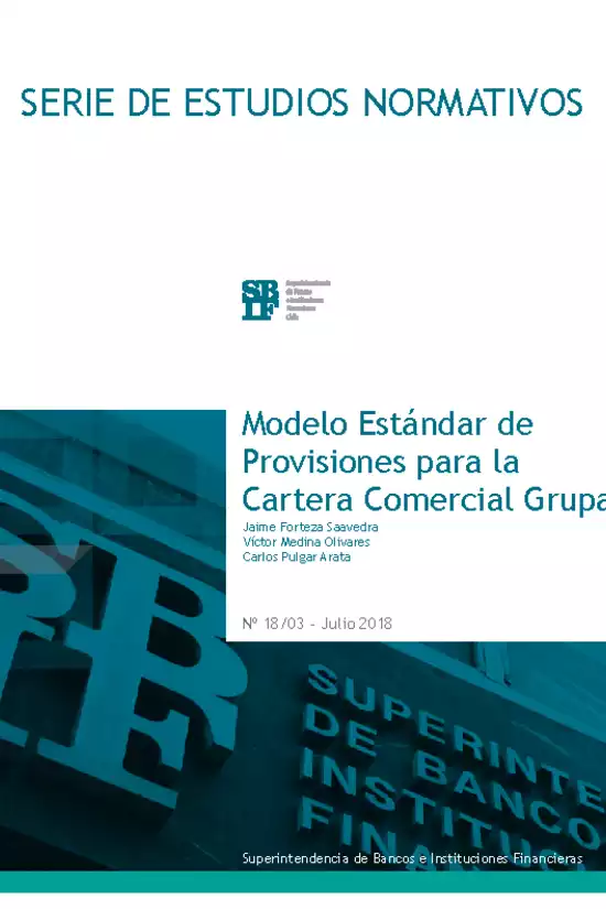 Modelo Estándar de Provisiones para la Cartera Comercial Grupal