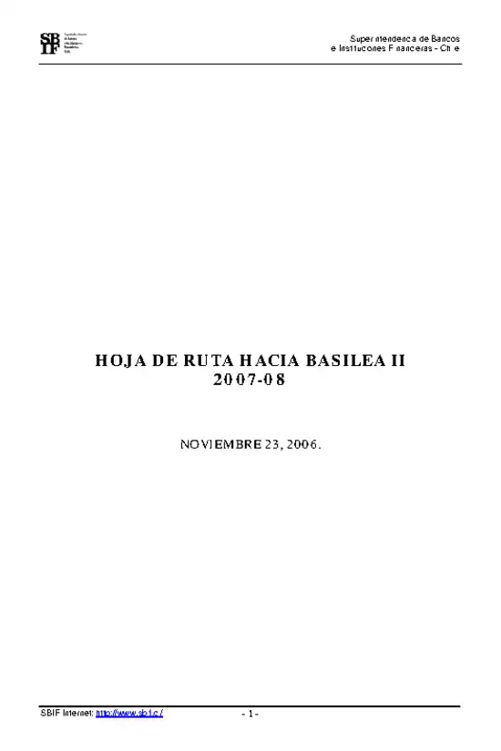 Hoja de Ruta hacia Basilea II 2007-2008 - Versión Actualizada (Discurso)