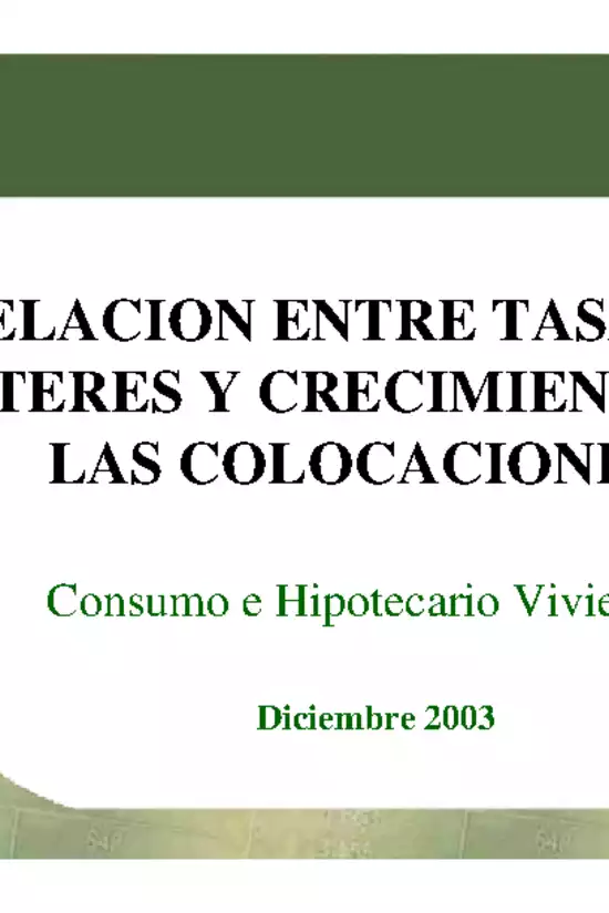 Relacion entre tasas de interés y crecimiento de las colocaciones