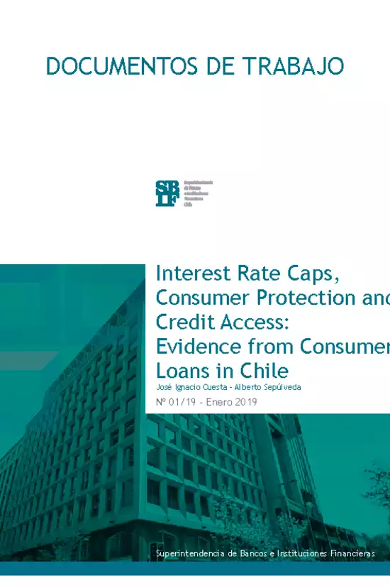 Documento de Trabajo: Interest Rate Caps, Consumer Protection and Credit Access: Evidence from Consumer Loans in Chile