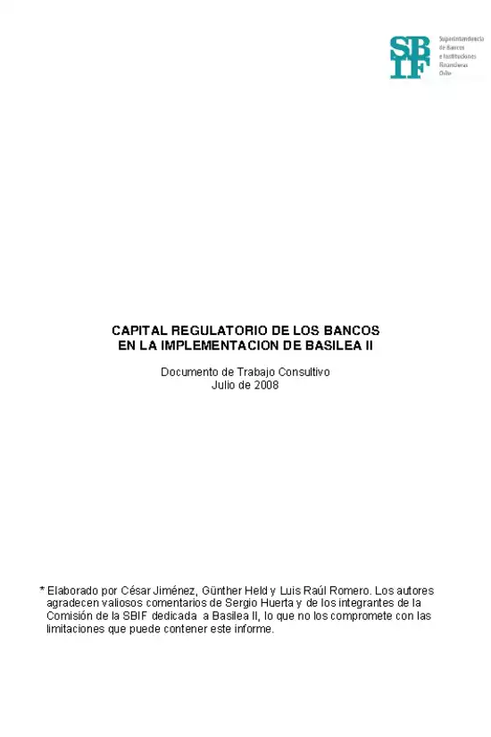 Capital Regulatorio de los Bancos en la Implementación de Basilea II