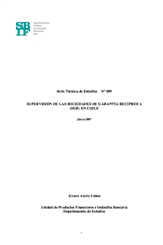 Serie Técnica de Estudios: Supervisión de las Sociedades de Garantía Recíproca en Chile