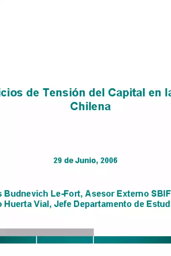 Presentación: Ejercicios de Tensión del Capital en la Banca Chilena