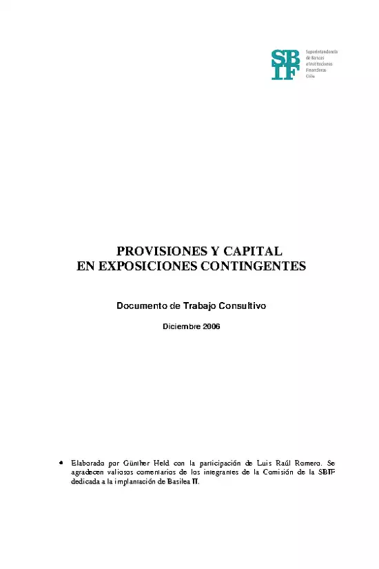 Provisiones y capital en exposiciones contingentes