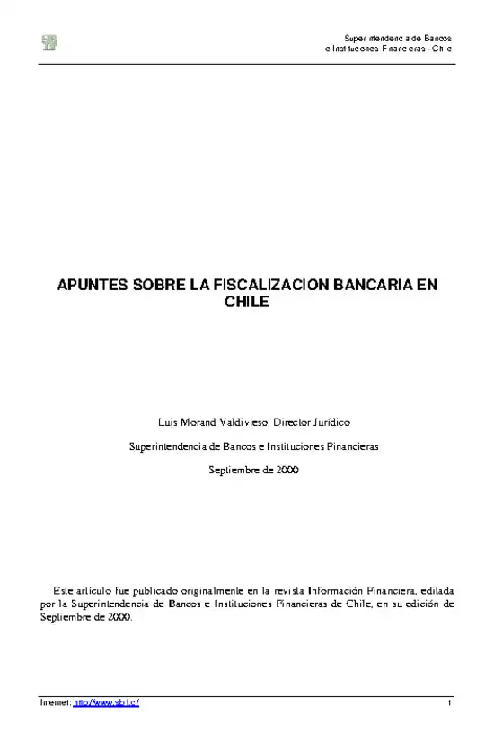 Apuntes sobre la Fiscalización Bancaria en Chile