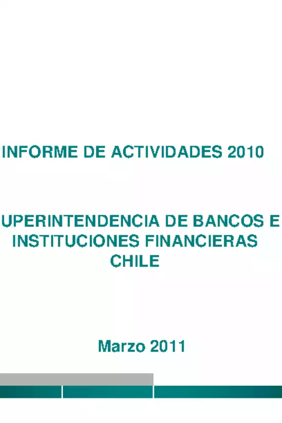 Informe anual 2010 SBIF