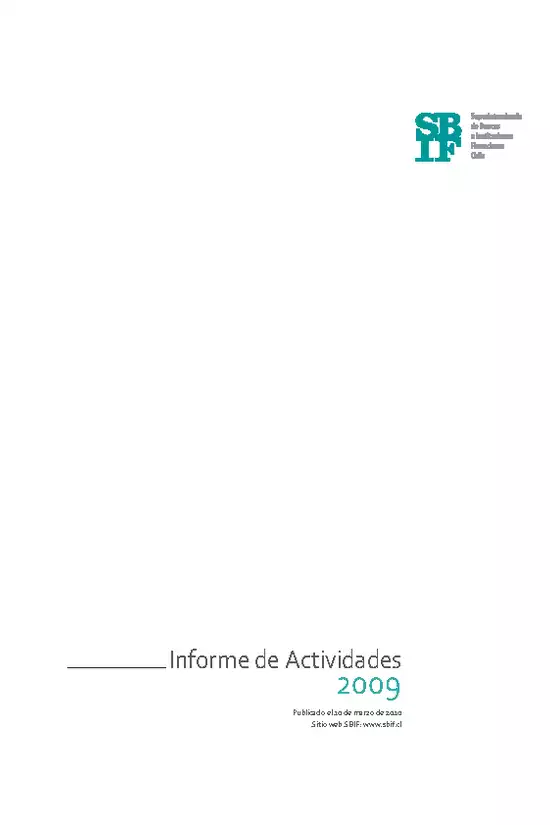 Informe anual 2009 SBIF