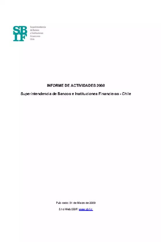 Informe anual 2008 SBIF