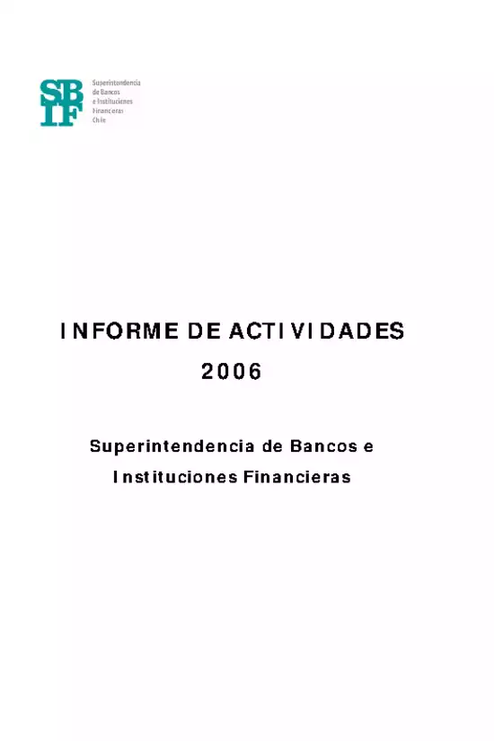 Informe anual 2006 SBIF