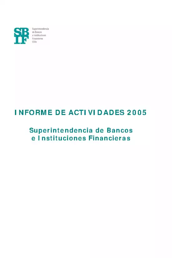 Informe anual 2005 SBIF