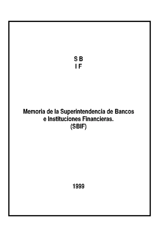 Informe anual 1999 SBIF