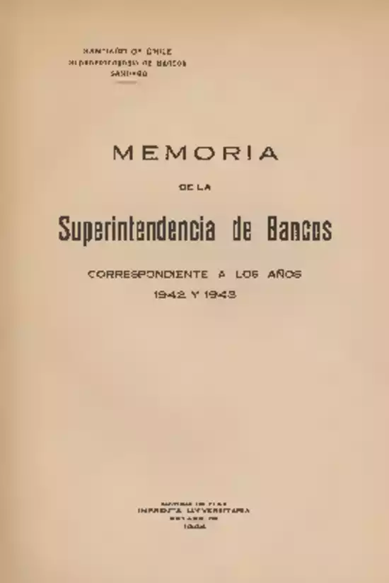 Informe de los años 1942 y 1943 SBIF